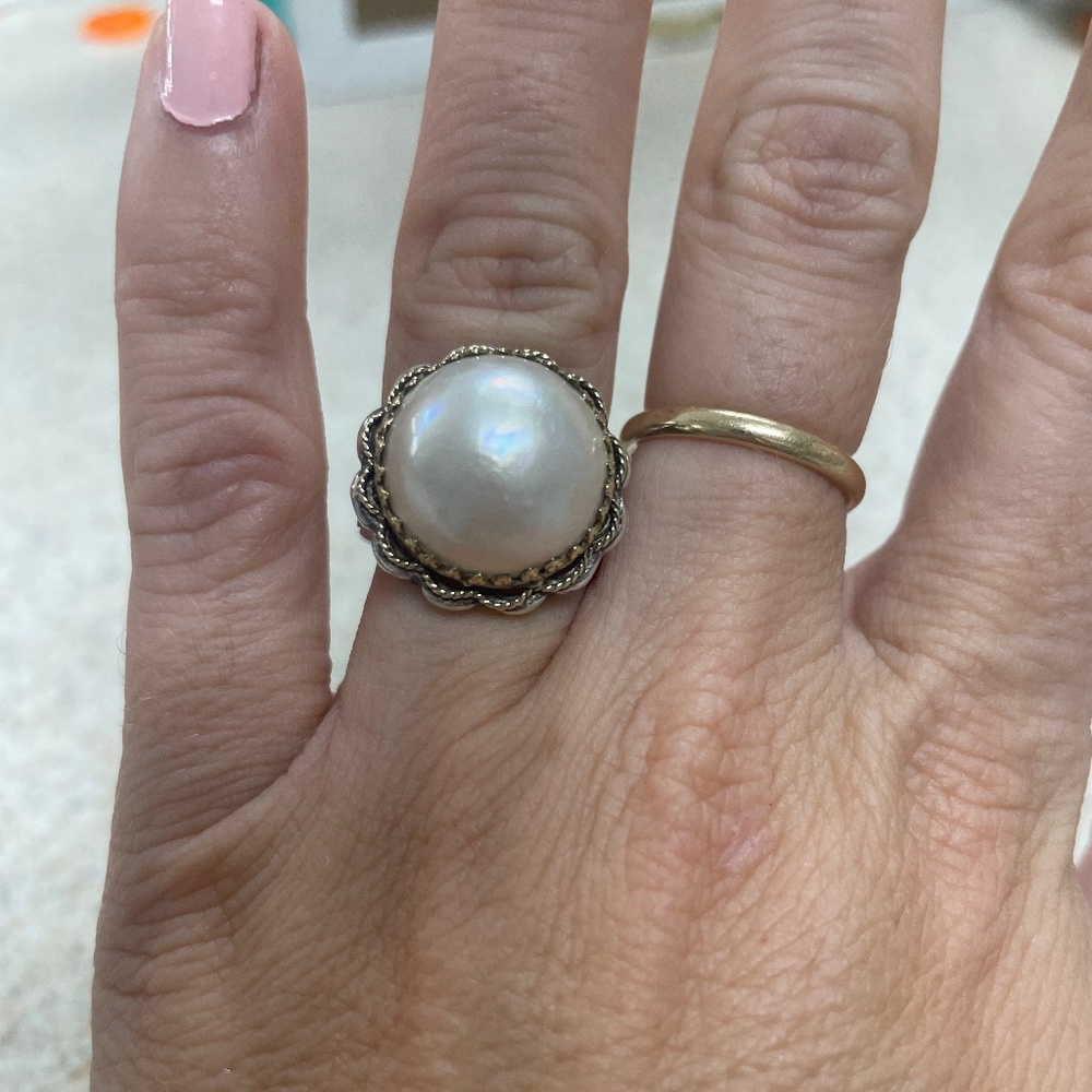 Sterling Silver & 14kt Gold Sara Blaine Pearl Ring